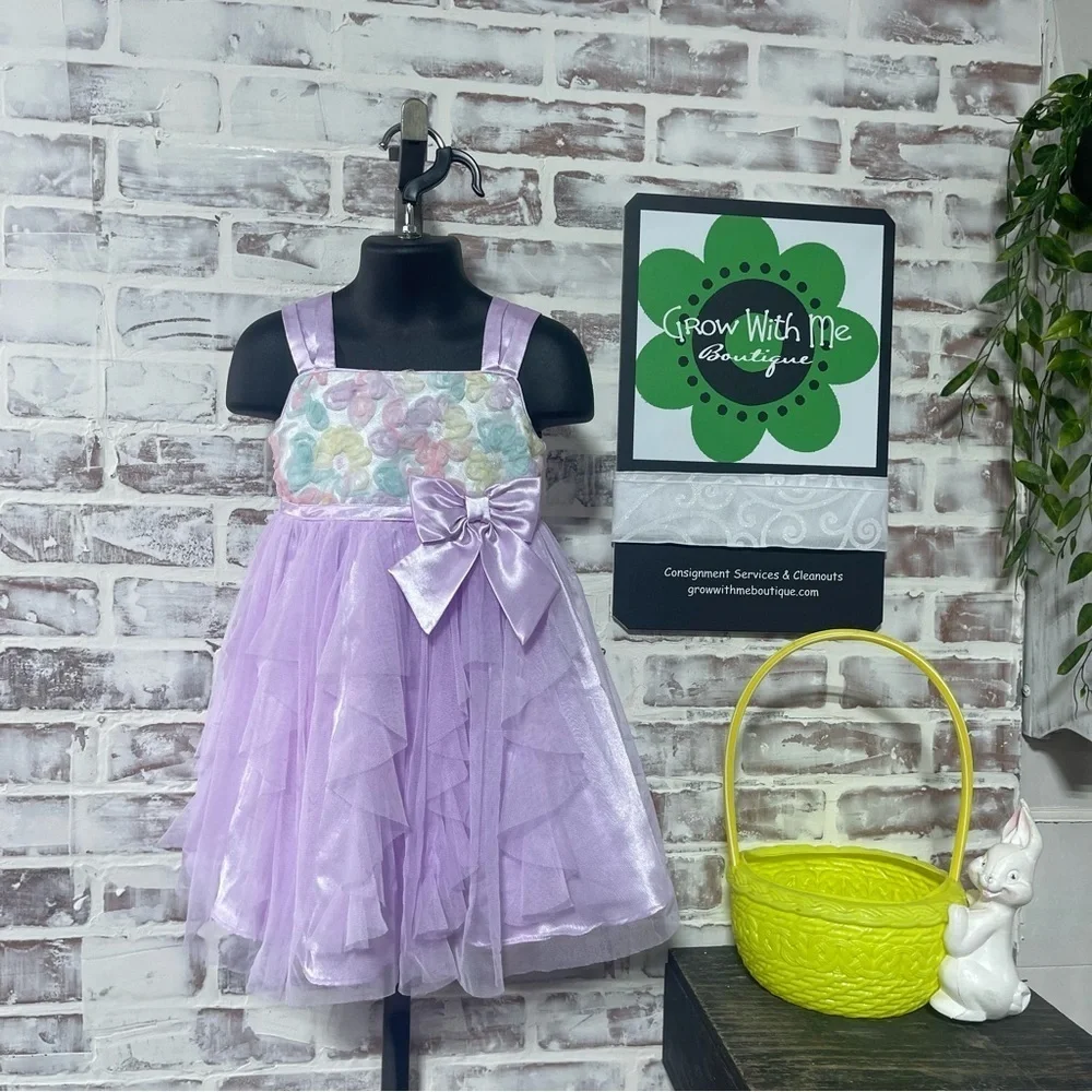 Jona Michelle Purple and White Formal Dress with Bow
